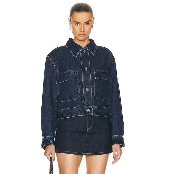 TOTEME Denim Crop Jacket Organic Cotton - Picture 3 of 10